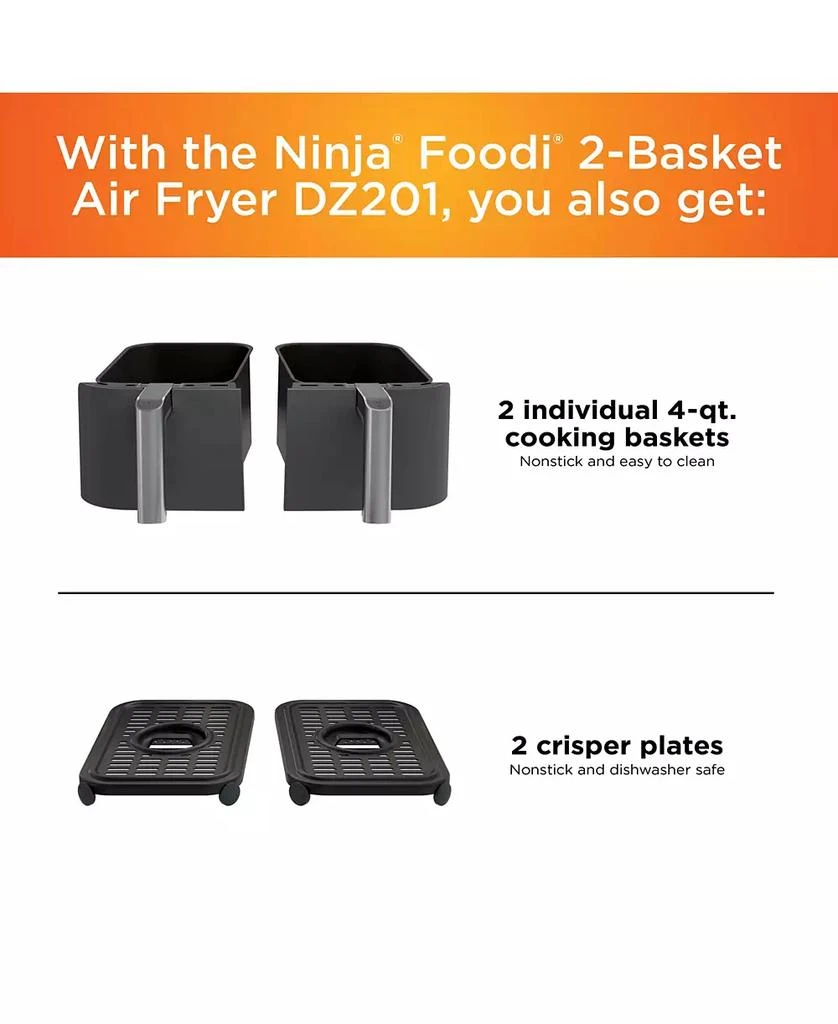 商品Ninja|Foodi® DZ201 6-in-1 8 Qt. 2-Basket Air Fryer with DualZone™ Technology,价格¥1423,第3张图片详细描述