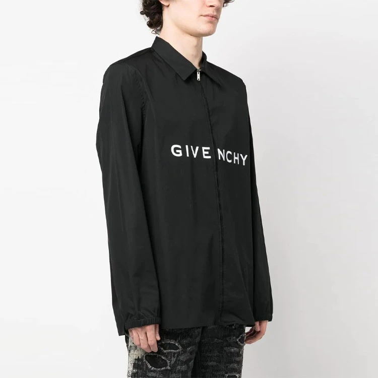 商品[国内直发] Givenchy|GIVENCHY纪梵希 SS23 字母Logo印花拉链长袖衬衫 男款 黑色,价格¥4170,第5张图片详细描述