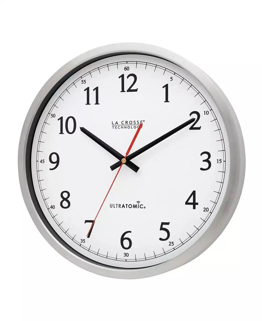 商品La Crosse Technology|14" Ultratomic Analog Stainless Wall Clock,价格¥687,第2张图片详细描述