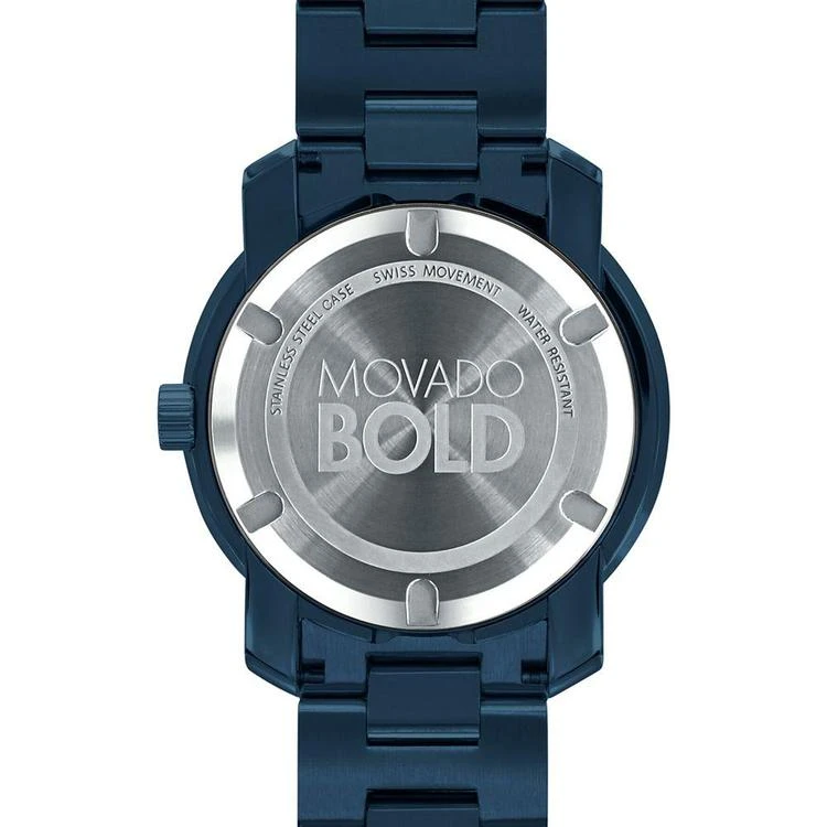 商品Movado|Men's Swiss Bold Diamond-Accent Blue Stainless Steel Bracelet Watch 43mm 3600450,价格¥6261,第3张图片详细描述