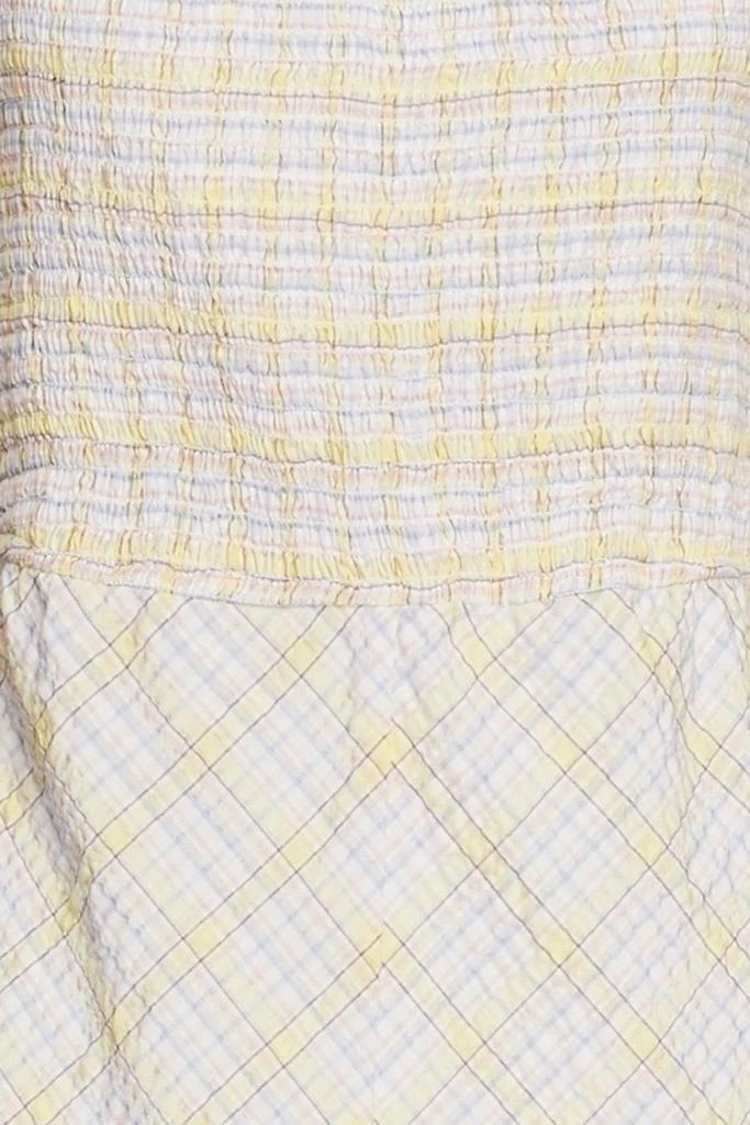 商品Ganni|Checked organic cotton-blend seersucker dress,价格¥389,第4张图片详细描述