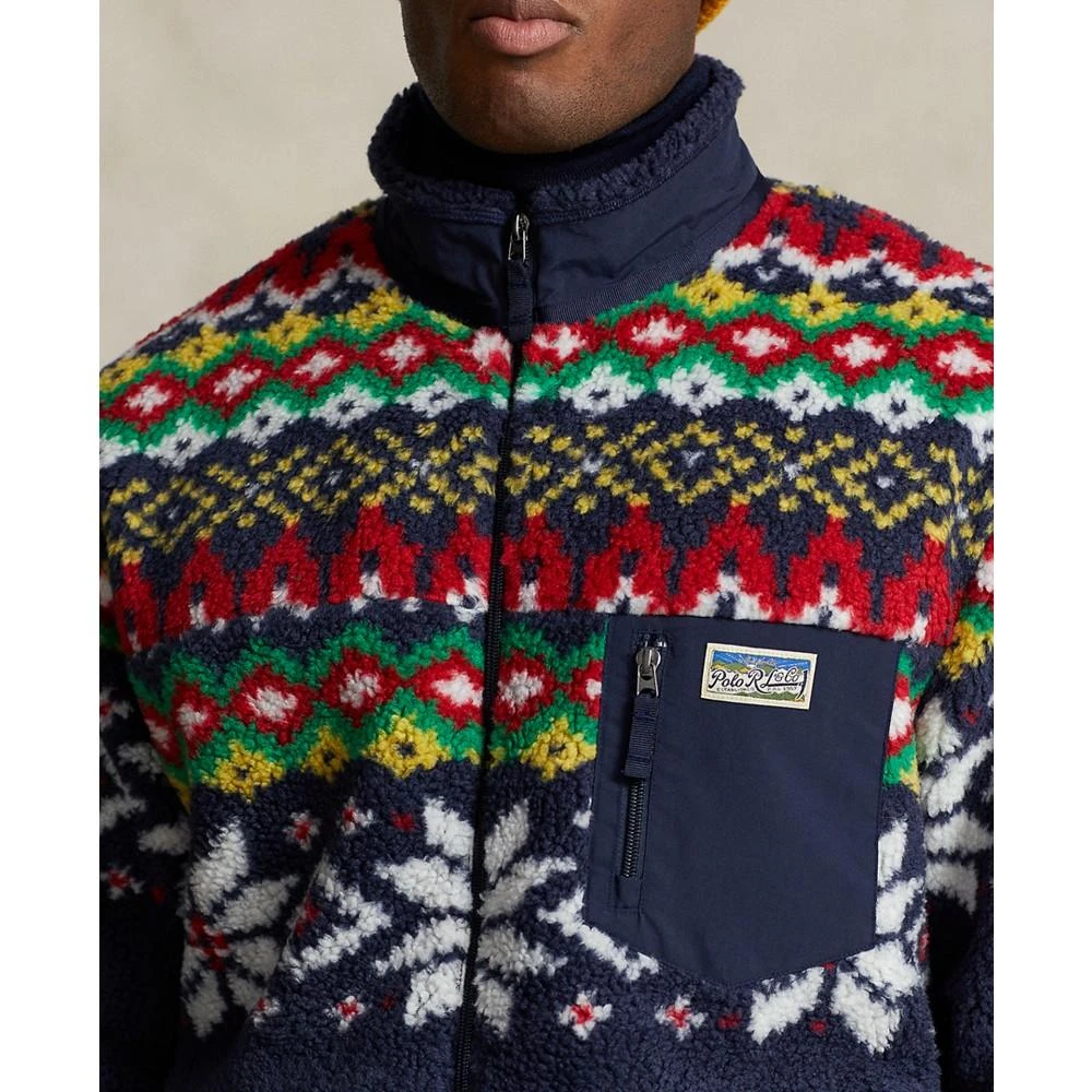 商品Ralph Lauren|Men's Big & Tall Fair Isle-Inspired Pile Fleece Jacket,价格¥1313,第3张图片详细描述