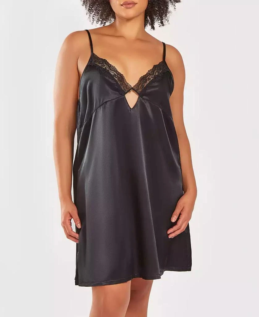 商品iCollection|Plus Sizes Silky Center Jeweled Chemise Nightgown,价格¥368,第1张图片