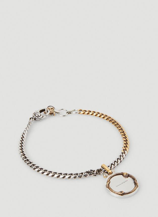 商品Alexander McQueen|Snake Medall Bracelet in Silver,价格¥3431,第1张图片
