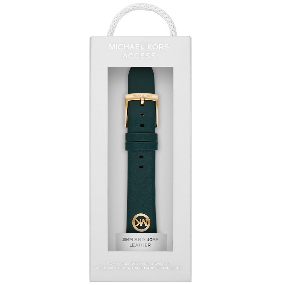商品Michael Kors|Women's Green Leather Strap Band for Apple Watch, 38, 40, 41mm,价格¥711,第4张图片详细描述