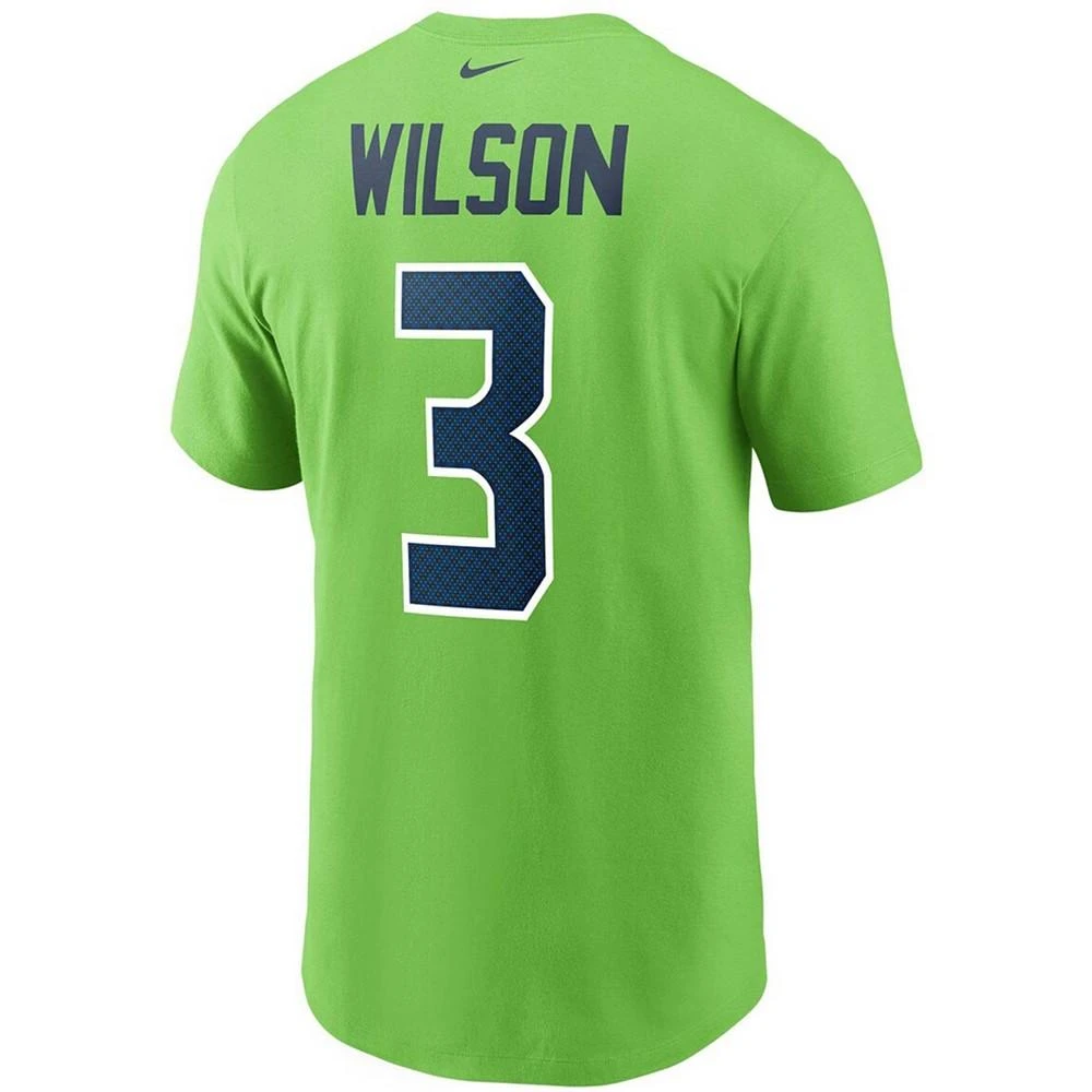 商品NIKE|Men's Russell Wilson Neon Green Seattle Seahawks Name and Number T-shirt,价格¥202,第3张图片详细描述