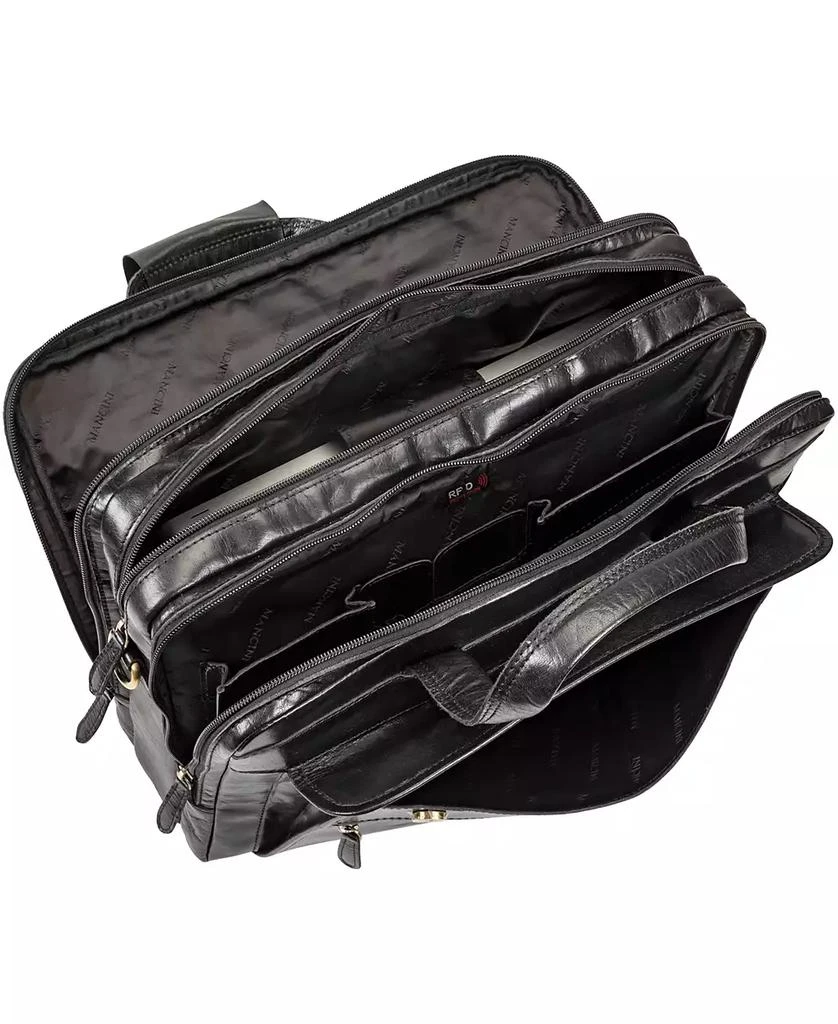 商品Mancini Leather Goods|Men's Triple Compartment Briefcase,价格¥1104,第4张图片详细描述