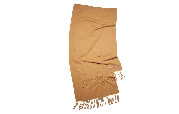 商品[国内直发] Acne Studios|流苏羊绒围巾披肩 深驼色 男女同款,价格¥1476,第1张图片