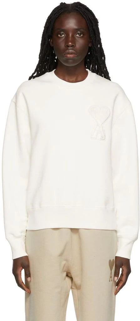 商品AMI|SSENSE Exclusive White Ami De Cœur Sweatshirt,价格¥1077,第1张图片
