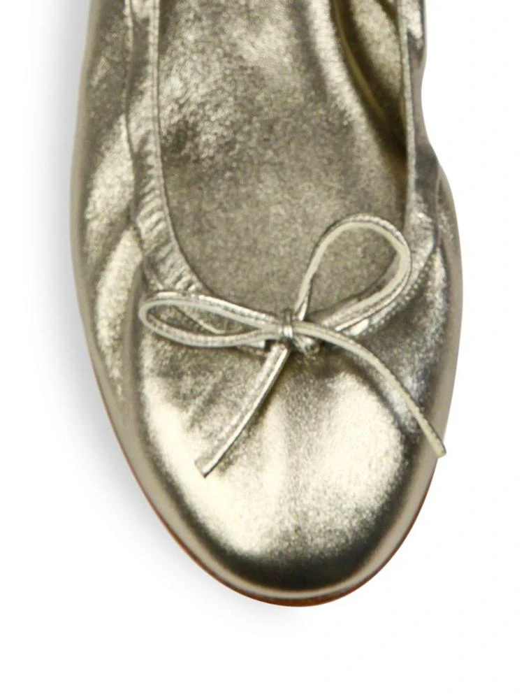 商品Manolo Blahnik|Tobaly Metallic Leather Ballet Flats,价格¥1649,第3张图片详细描述