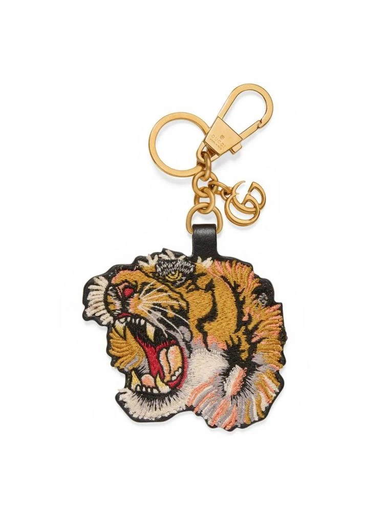 商品Gucci|Tiger Embroidered Leather Keychain,价格¥2772,第1张图片