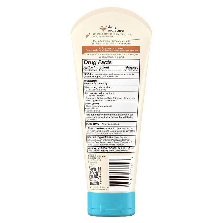 商品Aveeno|Lotion with Colloidal Oatmeal Fragrance-Free,价格¥71,第2张图片详细描述