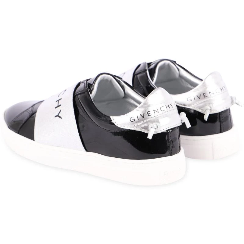 商品Givenchy|Glossy logo slip on sneakers in black and silver,价格¥1791,第2张图片详细描述