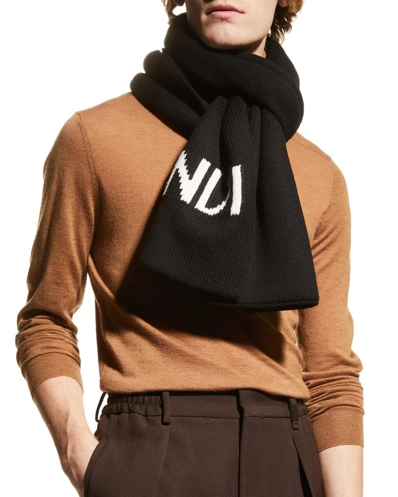 商品Fendi|Men's Sciarpa Logo Wool Scarf,价格¥2062,第3张图片详细描述