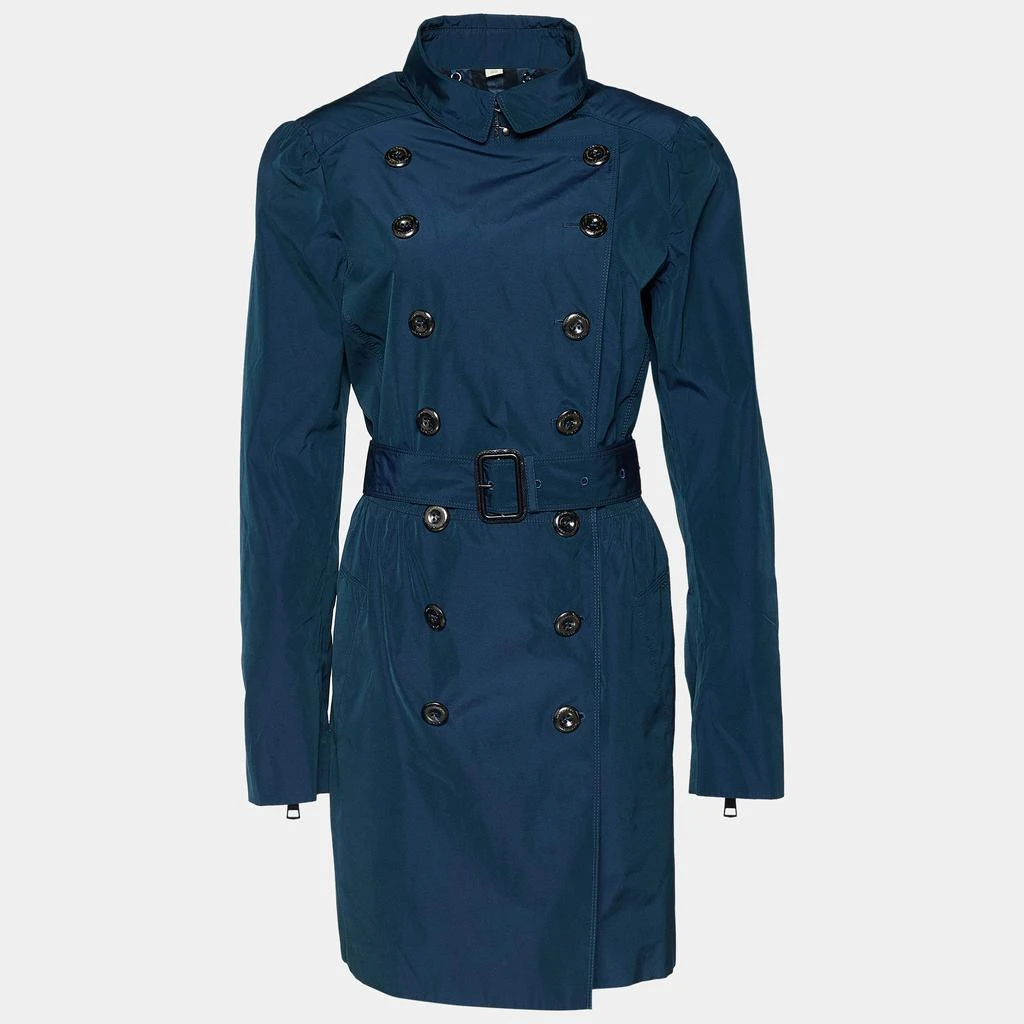 商品[二手商品] Burberry|Burberry Midnight Blue Synthetic Double Breasted Trench Coat L,价格¥4449,第1张图片