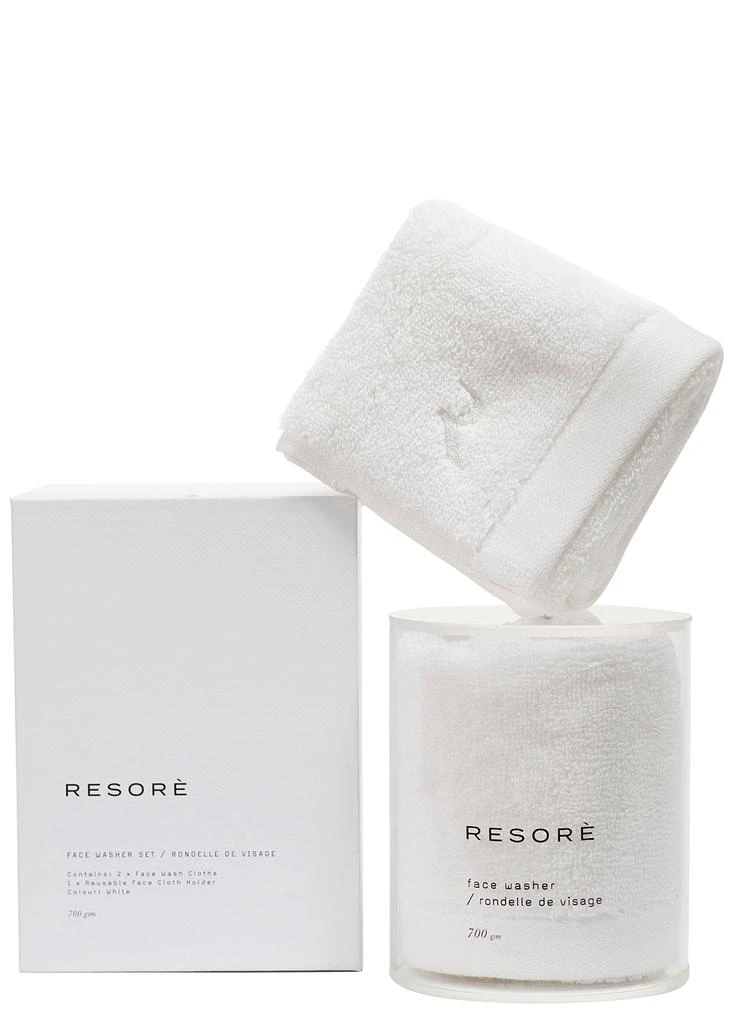 商品Resorè|Wash Cloth Set of 2 with Holder - White,价格¥502,第1张图片