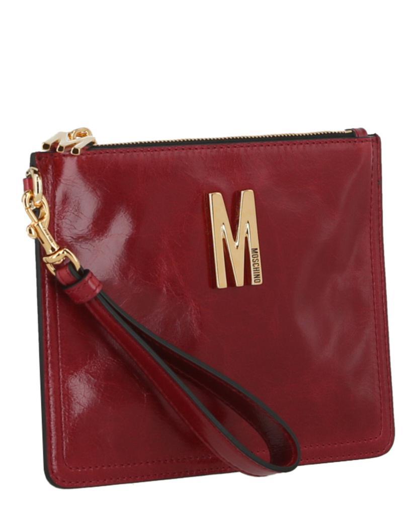 商品Moschino|M-Plaque Logo Leather Clutch,价格¥2042,第4张图片详细描述