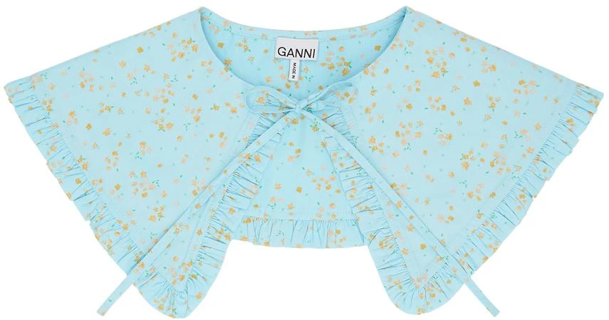 商品Ganni|Blue Poplin Floral Collar,价格¥427,第1张图片