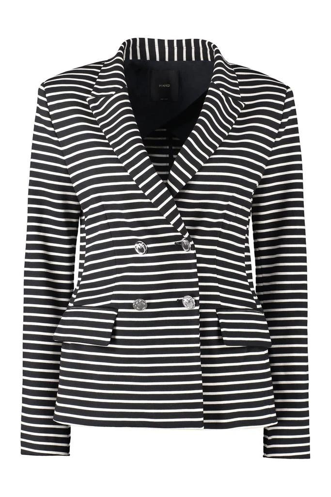 商品PINKO|Pinko Double Breasted Horizontal Striped Blazer,价格¥1553,第1张图片