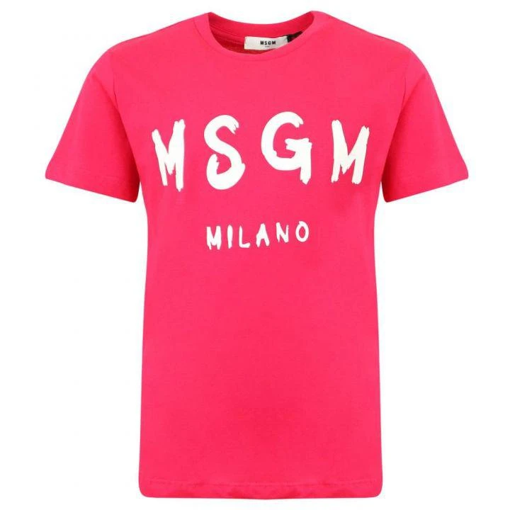 商品MSGM|Dark Pink Large Logo T Shirt,价格¥157,第1张图片