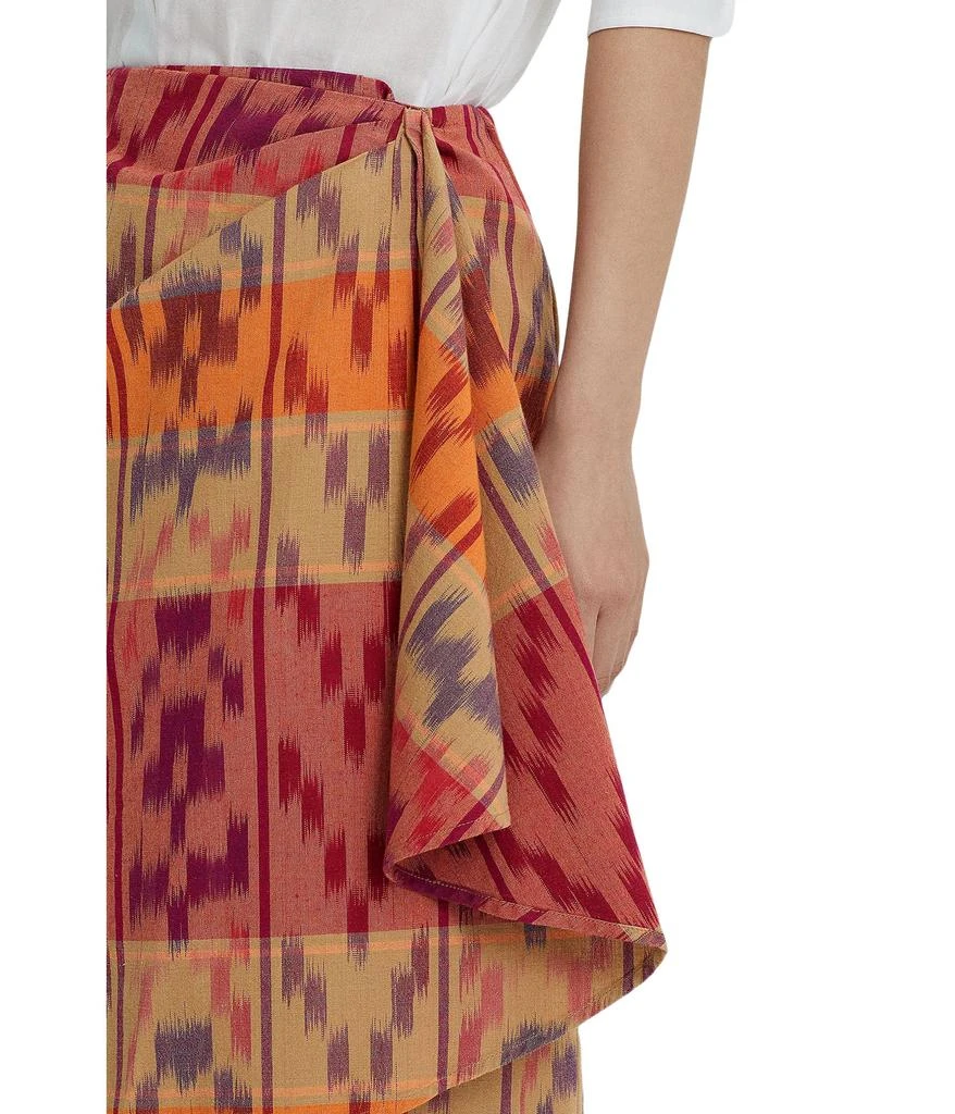 商品Ralph Lauren|Petite Geo-Motif Cotton-Linen Wrap Skirt,价格¥983,第3张图片详细描述