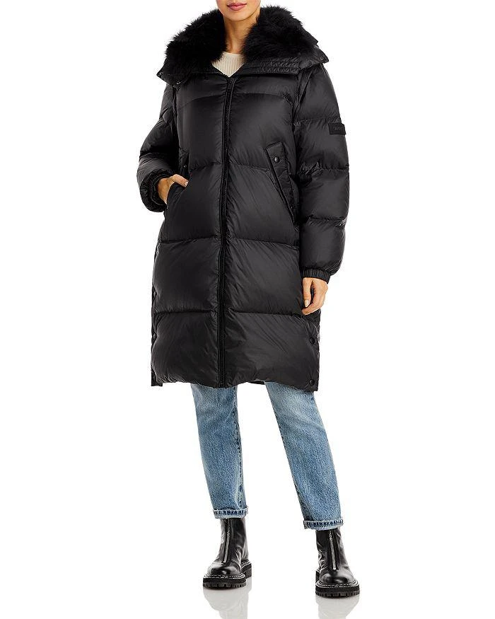 商品Yves Salomon|Shearling Collar Technical Down Puffer Coat,价格¥7421,第3张图片详细描述