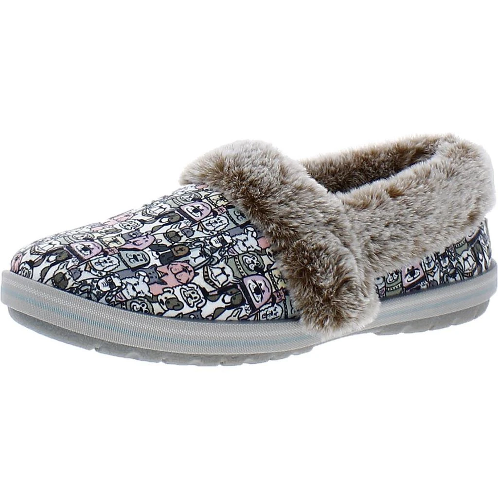 商品SKECHERS|BOBS From Skechers Womens Snuggle Rovers Faux Fur Trim Slip On Casual Shoes,价格¥140,第3张图片详细描述