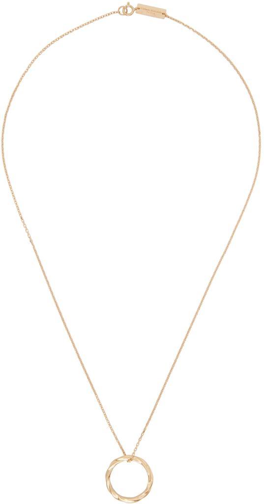 商品MAISON MARGIELA|Gold Twisted Pendant Necklace,价格¥3111,第1张图片