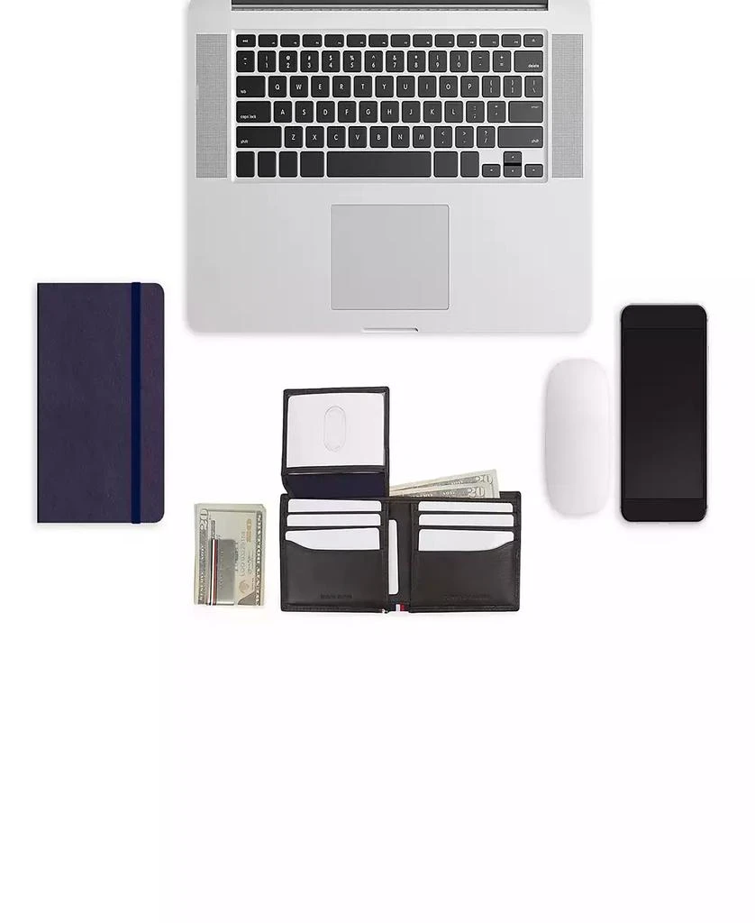 Men's RFID Global Striped Passcase Wallet and Money Clip Set 商品