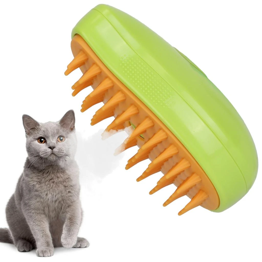 商品Global Bazaar|3 In 1 Cat Grooming Brush Steam Brush with Pet Comb,价格¥307,第1张图片