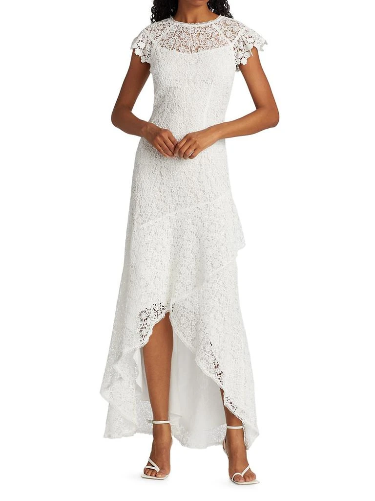 商品Monique Lhuillier|High-Low Ruffle Lace Dress,价格¥3351,第2张图片详细描述