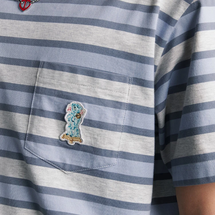 商品[国内直发] Dior|迪奥 SS24 条纹Logo贴标圆领宽松短袖T恤 男款 多色,价格¥4887,第7张图片详细描述