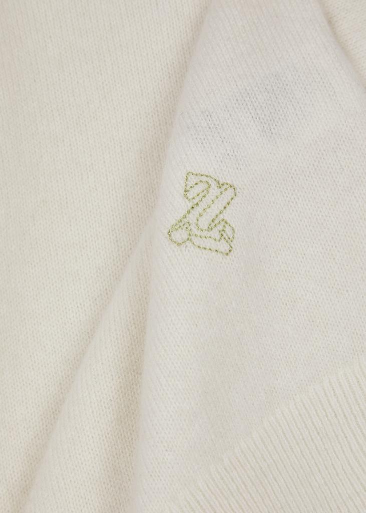 Logo-embroidered cashmere top商品第5张图片规格展示