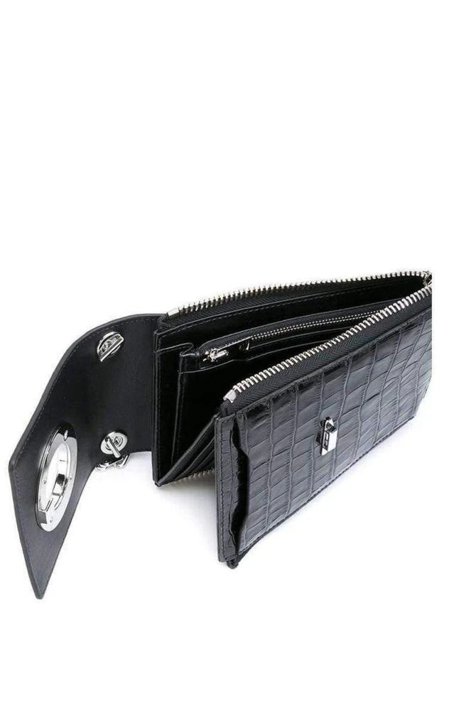 商品Alexander Wang|Black Shoulder Wallet Crocodile Embossed Leather,价格¥3957,第4张图片详细描述