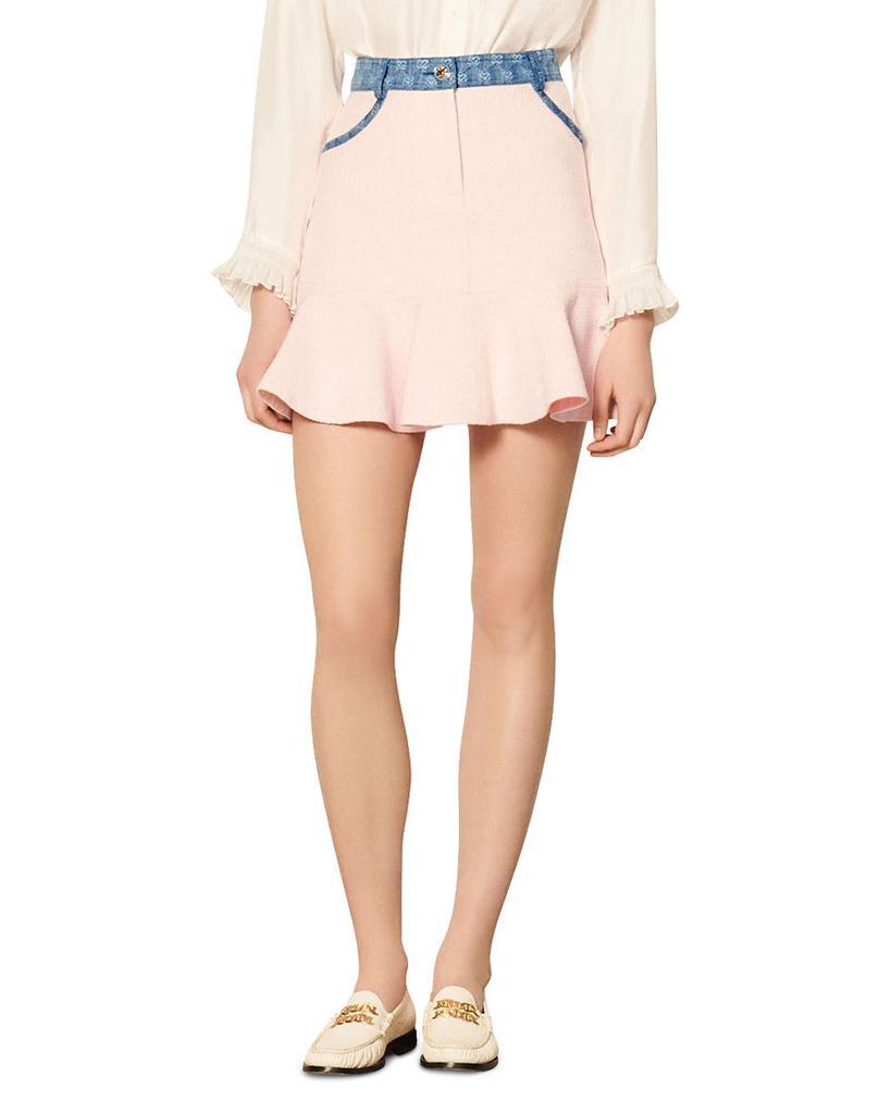 商品Sandro|Polene Contrast Trim Mini Skirt,价格¥1210,第1张图片