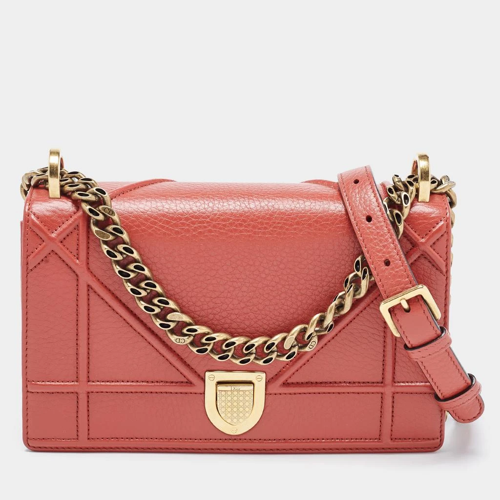 商品[二手商品] Dior|Dior Red Leather Small Diorama Shoulder Bag,价格¥19253,第1张图片