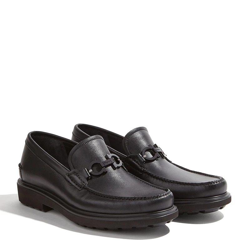 Salvatore Ferragamo 菲拉格慕 男士黑色牛皮乐福鞋 02-9389-642907 商品