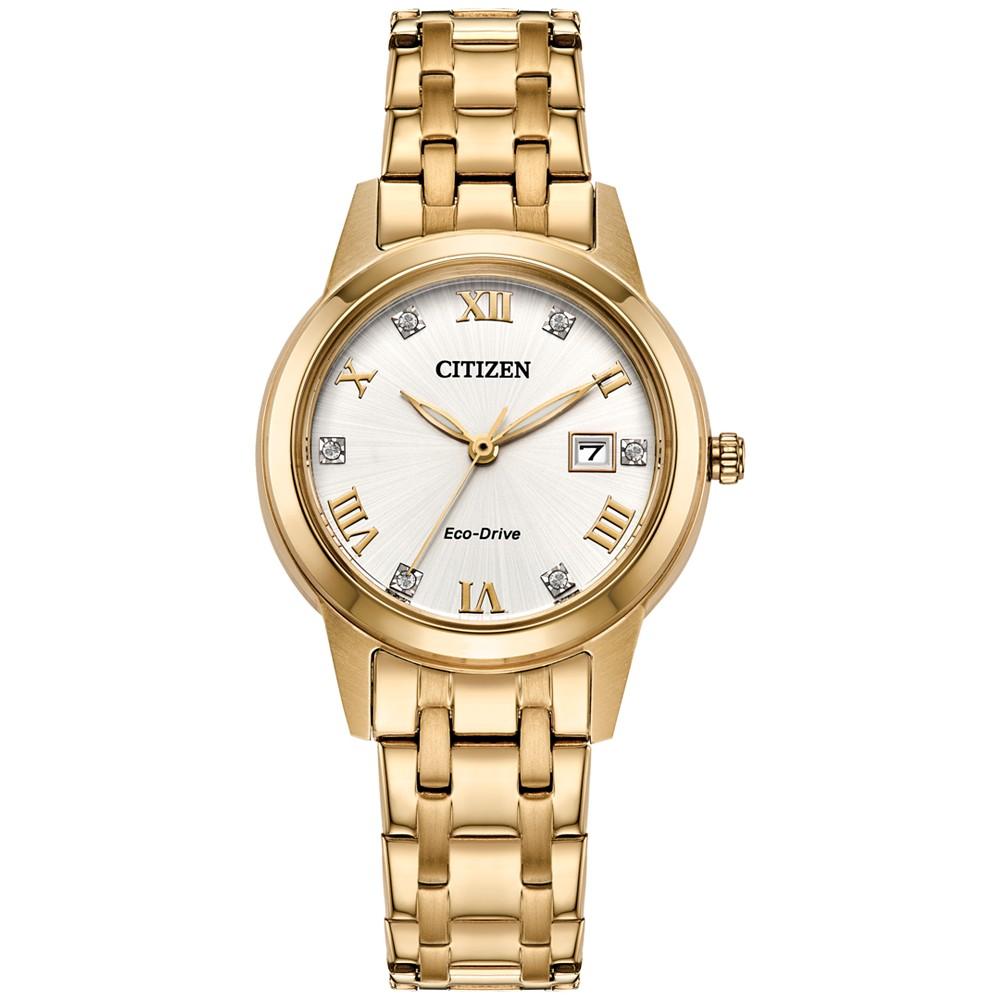 Eco-Drive Women's Classic Gold-Tone Stainless Steel Bracelet Watch 29mm商品第1张图片规格展示