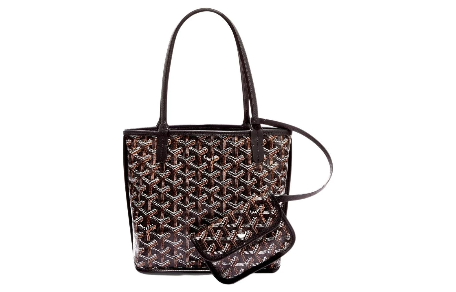 商品[国内直发] Goyard|Anjou 双面双色Y字老花满印 帆布拼牛皮 子母包托特包购物袋 单肩包手提包 迷你 女款 11色可选,价格¥18790,第3张图片详细描述
