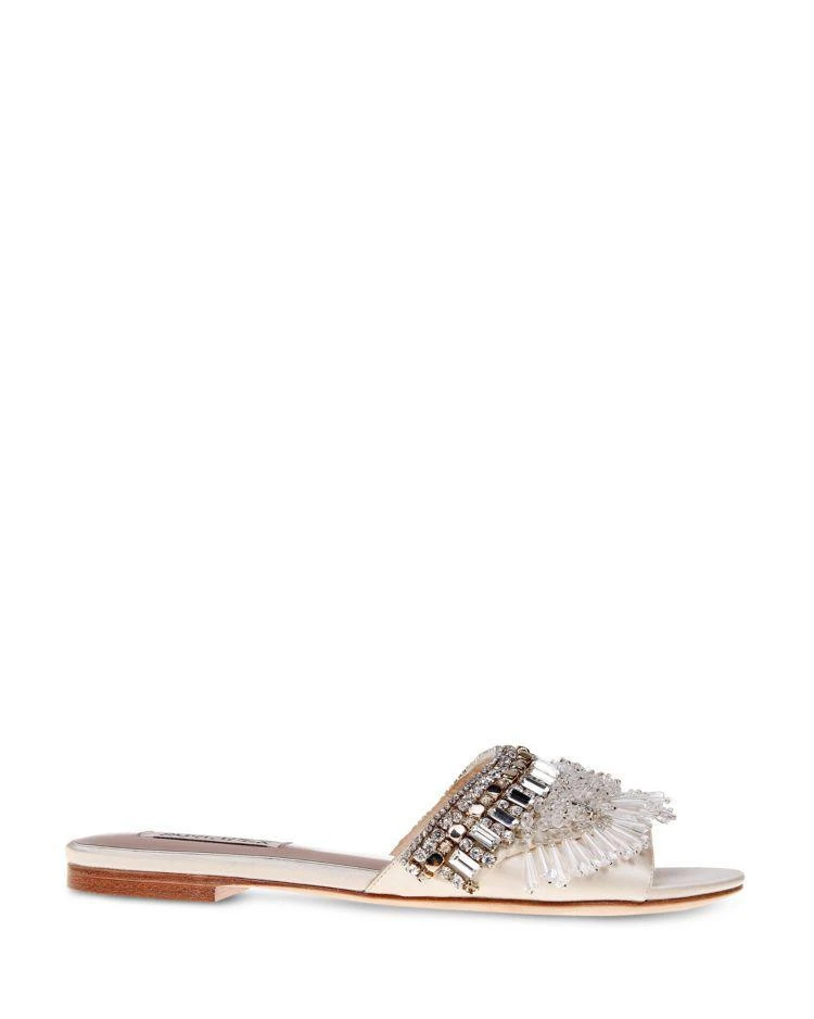 商品Badgley Mischka|Kassandra Embellished Satin Slide Sandals ,价格¥816,第2张图片详细描述