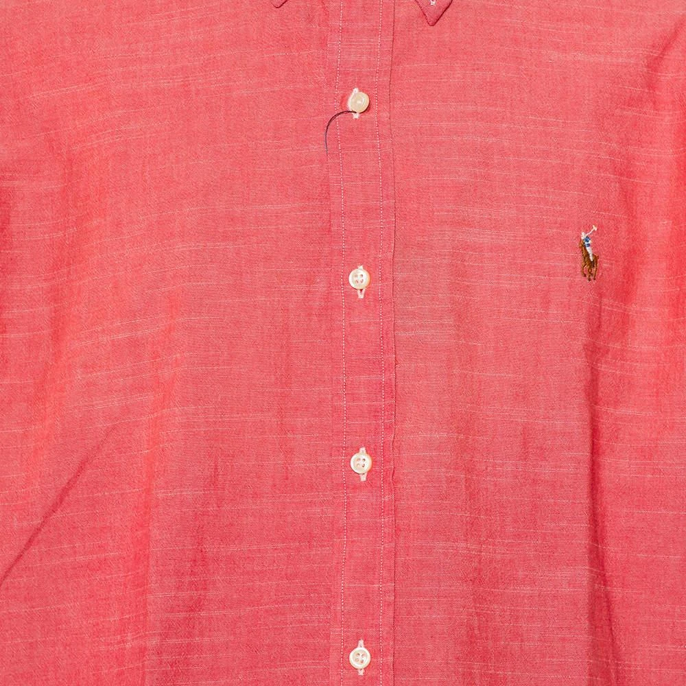 商品[二手商品] Ralph Lauren|Ralph Lauren Pink Cotton Logo Embroidered Button Front Shirt XL,价格¥1095,第4张图片详细描述