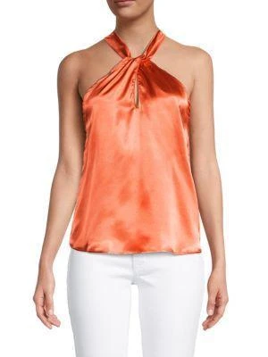 商品Love Ady|Twist-Front Sleeveless Satin Top,价格¥159,第1张图片