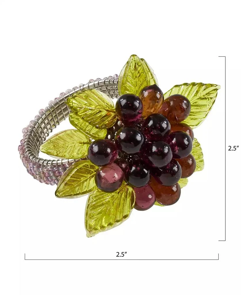 商品Saro Lifestyle|Flower and Leaves Design Beaded Napkin Ring, Set of 4,价格¥135,第2张图片详细描述