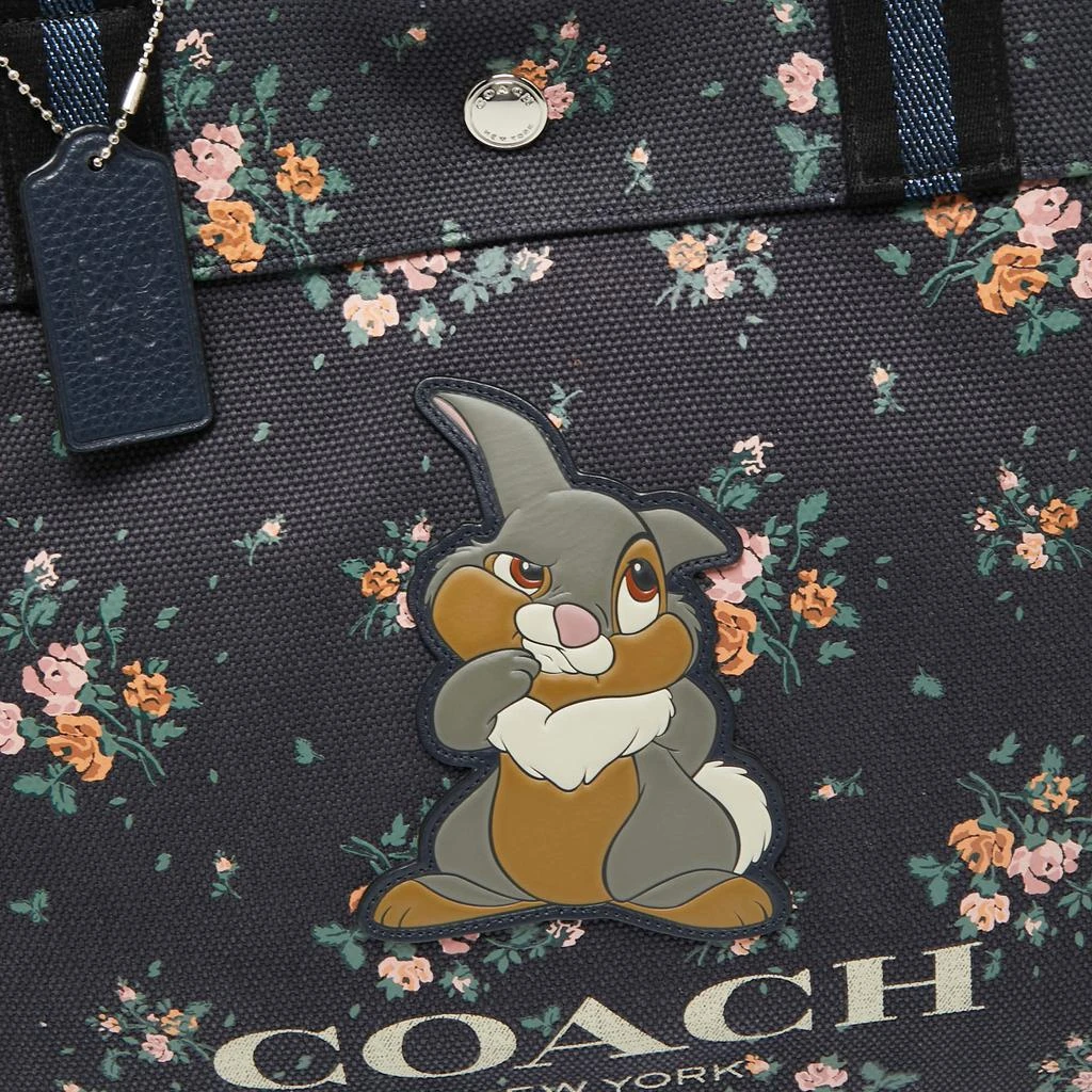 商品[二手商品] Coach|Coach x Disney Navy Blue Rose Bouquet Print and Thumper Canvas Tote,价格¥875,第5张图片详细描述