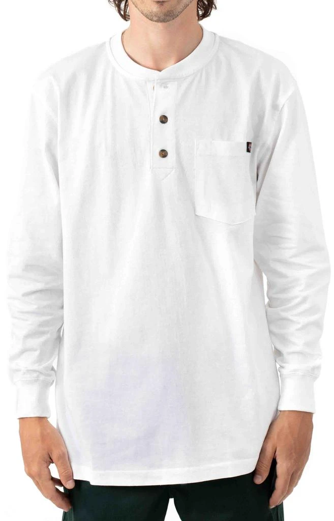 商品DICKIES|(WL451WH) Long Sleeve Heavyweight Henley - White,价格¥82,第1张图片
