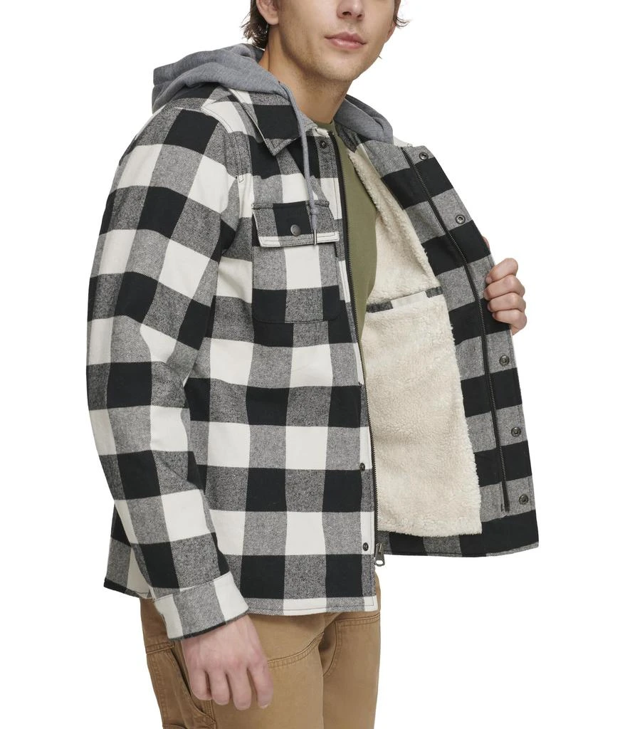 商品Levi's|Washed Cotton Shirt Jacket with A Jersey Hood and Sherpa Lining,价格¥368,第3张图片详细描述