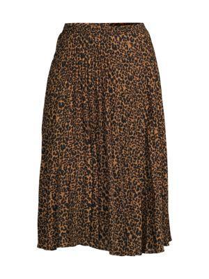 商品Max Studio|Leopard Print Pleated Skirt,价格¥294,第5张图片详细描述