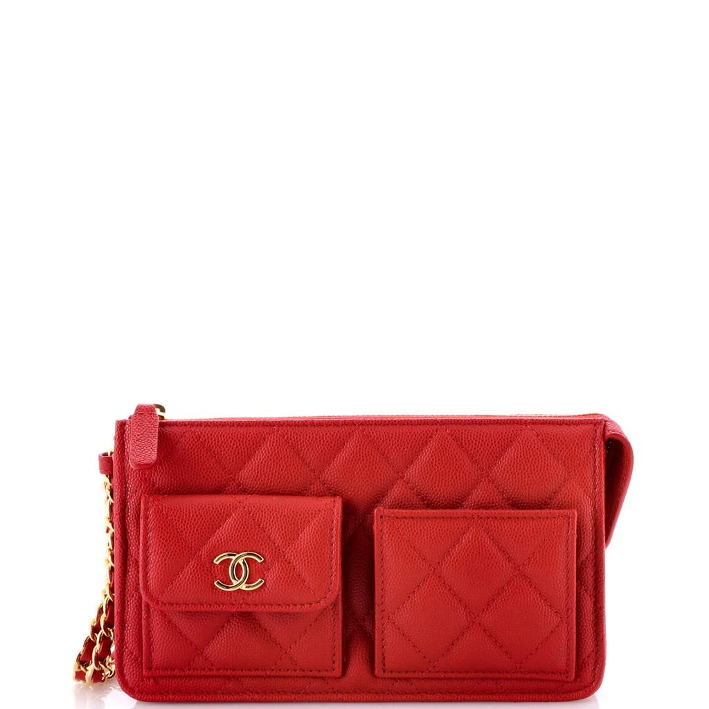 商品[二手商品] Chanel|Polly Pocket Wristlet Pouch Quilted Caviar,价格¥18632,第1张图片
