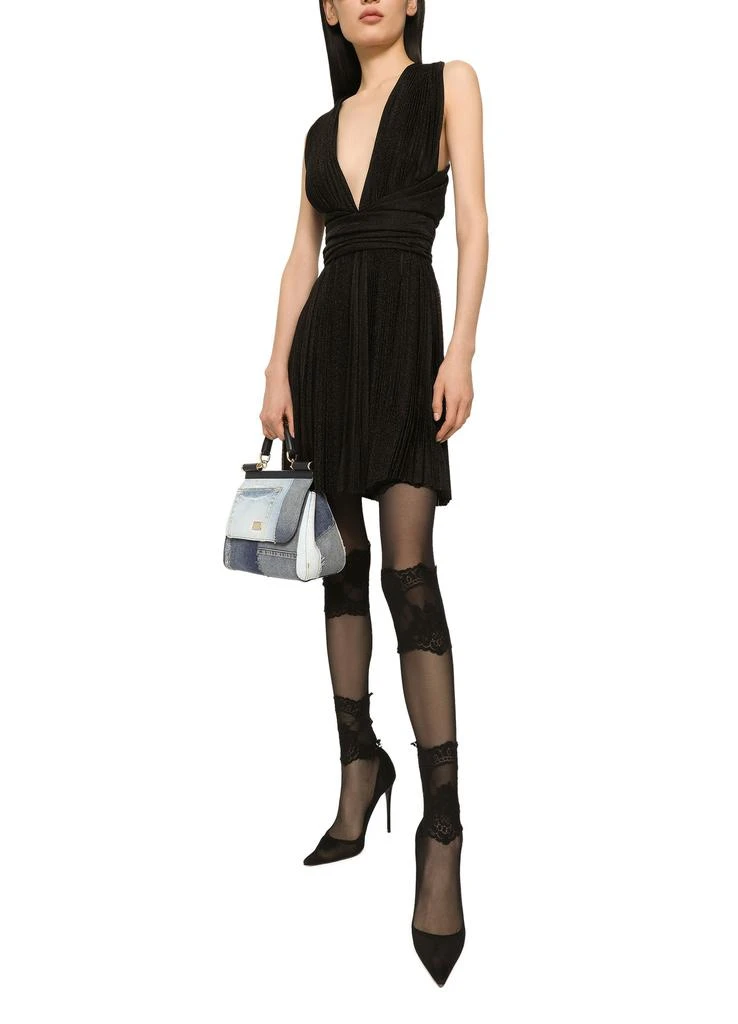 商品Dolce & Gabbana|短款褶裥金属丝网布连衣裙,价格¥33154,第4张图片详细描述