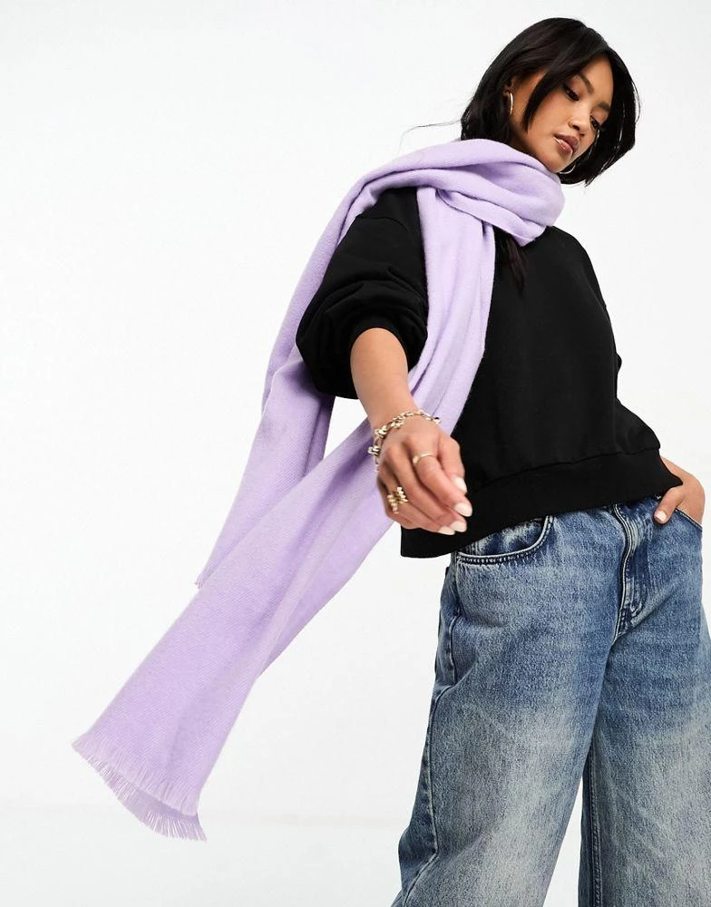 商品ASOS|ASOS DESIGN raw edge scarf in lilac,价格¥74,第1张图片